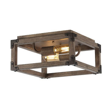 Magnolia 11.5" Iron Rustic Farmhouse LED Flush Mount - JONATHAN Y